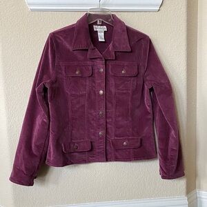 Chadwicks Women's Plum Corduroy Jacket Size 8T